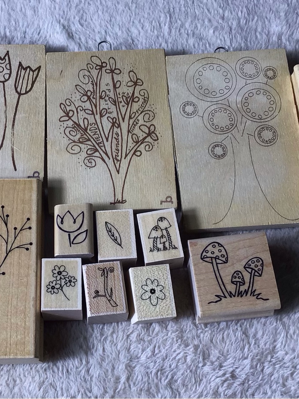 Rubber mounted Wooden stamps